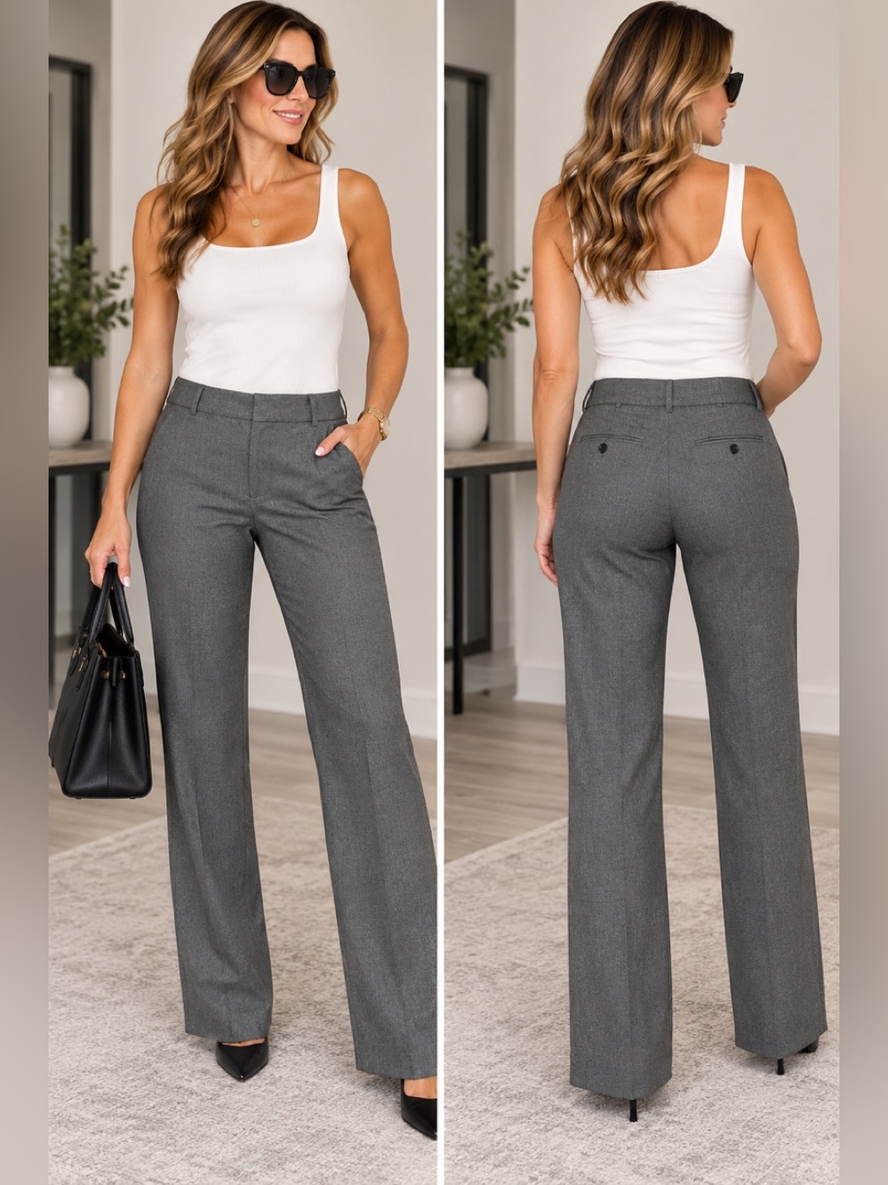 Michael Michael Kors gray Gramercy fit trouser pants Sz 12